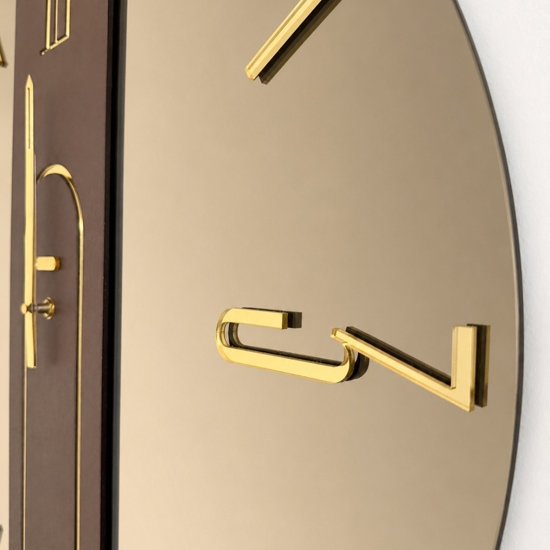 Grande orologio da parete mistica 80cm vetro bronzo design